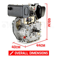 Baumr-AG 7HP DIESEL Stationary Engine 4 Stroke OHV Horizontal Shaft Motor Tools Kings Warehouse 