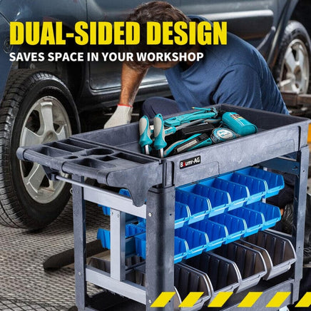 Baumr-AG Parts Bin Trolley Service Utility Cart Storage Mobile Tool Workshop Tools Kings Warehouse 