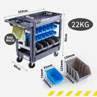 Baumr-AG Parts Bin Trolley Service Utility Cart Storage Mobile Tool Workshop Tools Kings Warehouse 
