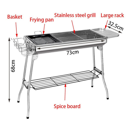 BBQ Grill Barbecue Set Charcoal Kabob Stove Portable Foldable Camping Picnic Home & Garden Kings Warehouse 