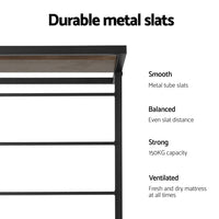 Bed Frame 2x Single Size Metal Trundle Daybed DEAN Furniture Kings Warehouse 