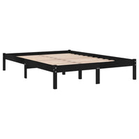 Bed Frame Black Solid Wood 137x187 Double Size bedroom furniture Kings Warehouse 