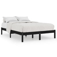 Bed Frame Black Solid Wood 153x203 cm Queen Size bedroom furniture Kings Warehouse 