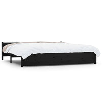 Bed Frame Black Solid Wood 183x203 cm King Size Kings Warehouse 