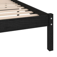 Bed Frame Black Solid Wood 92x187 cm Single Bed Size bedroom furniture Kings Warehouse 