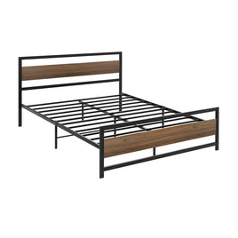 Bed Frame Double Size Metal Base Mattress Platform Foundation Black DREW Furniture Kings Warehouse 