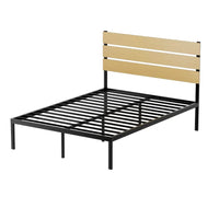 Bed Frame Double Size Metal Base Mattress Platform Foundation Black PAULA Furniture Kings Warehouse 
