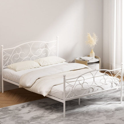 Bed Frame Double Size Metal Bed Frame GROA Furniture Kings Warehouse 