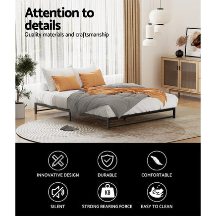 Bed Frame Double Size Metal BERU Furniture Kings Warehouse 