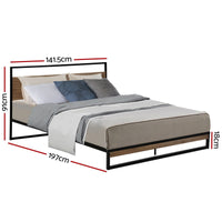 Bed Frame Double Size Metal Frame DANE Furniture Kings Warehouse 