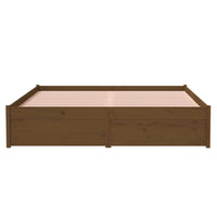 Bed Frame Honey Brown Solid Wood 137x187 Double Size Kings Warehouse 