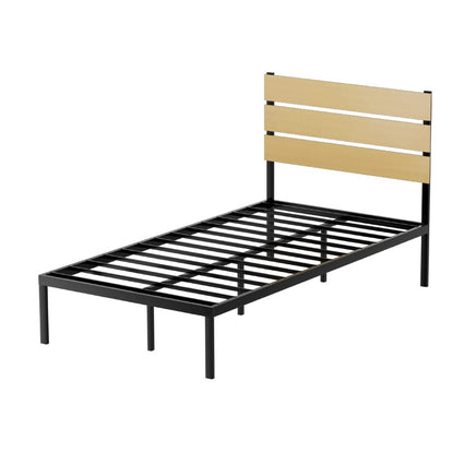 Bed Frame King Single Size Metal Base Mattress Platform Foundation PAULA Furniture Kings Warehouse 