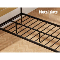 Bed Frame King Single Size Metal Base Mattress Platform Foundation PAULA Furniture Kings Warehouse 