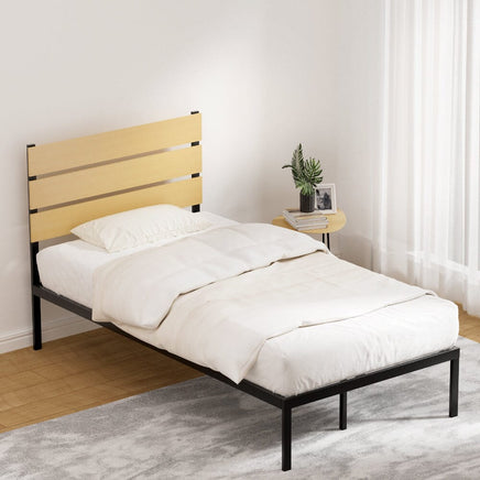 Bed Frame King Single Size Metal Base Mattress Platform Foundation PAULA Furniture Kings Warehouse 