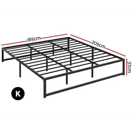 Bed Frame King Size Metal Bed Frame TINO Furniture Kings Warehouse 