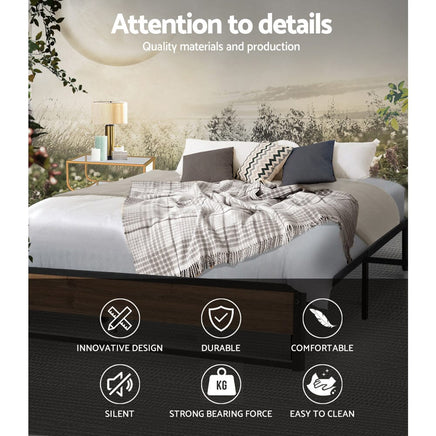 Bed Frame Metal Bed Frame Bed Base OSLO - Queen Furniture Kings Warehouse 