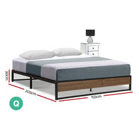 Bed Frame Metal Bed Frame Bed Base OSLO - Queen Furniture Kings Warehouse 