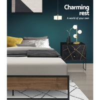 Bed Frame Metal Bed Frame Bed Base OSLO - Queen Furniture Kings Warehouse 