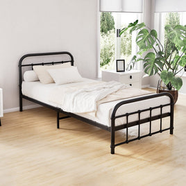 Bed Frame Metal Bed Frame LEO - Single (Black) Furniture Kings Warehouse