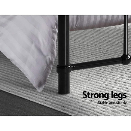 Bed Frame Metal Bed Frame LEO - Single (Black) Furniture Kings Warehouse 