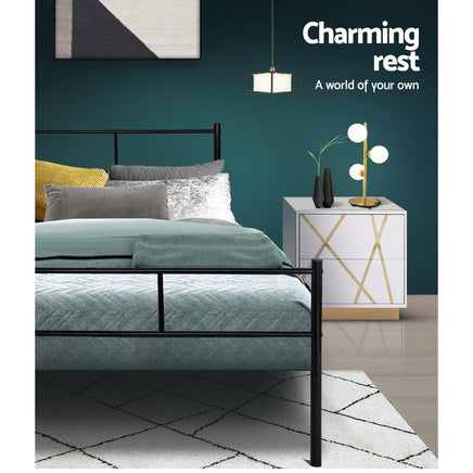 Bed Frame Queen Metal Bed Frame SOL Furniture Kings Warehouse 