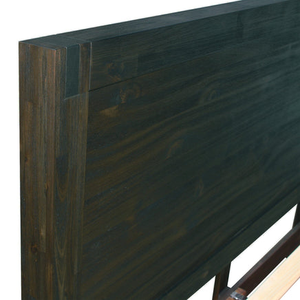 Bed Frame Queen Size in Solid Wood Veneered Acacia Bedroom Timber Slat in Chocolate Furniture Kings Warehouse 