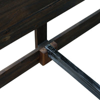 Bed Frame Queen Size in Solid Wood Veneered Acacia Bedroom Timber Slat in Chocolate Furniture Kings Warehouse 