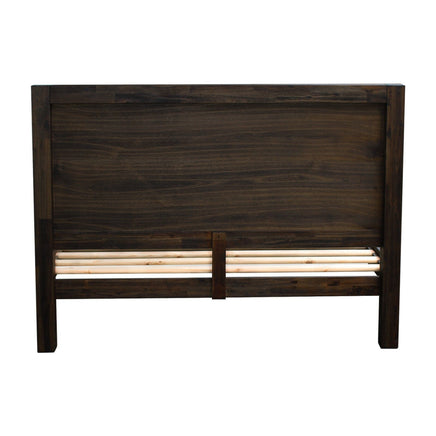 Bed Frame Queen Size in Solid Wood Veneered Acacia Bedroom Timber Slat in Chocolate Furniture Kings Warehouse 