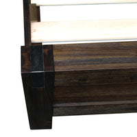 Bed Frame Queen Size in Solid Wood Veneered Acacia Bedroom Timber Slat in Chocolate Furniture Kings Warehouse 
