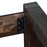 Bed Frame Queen Size in Solid Wood Veneered Acacia Bedroom Timber Slat in Chocolate Furniture Kings Warehouse 