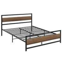 Bed Frame Queen Size Metal Base Mattress Platform Foundation Black DREW Furniture Kings Warehouse 