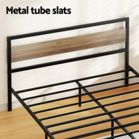 Bed Frame Queen Size Metal Base Mattress Platform Foundation Black DREW Furniture Kings Warehouse 