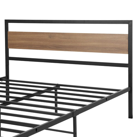 Bed Frame Queen Size Metal Base Mattress Platform Foundation Black DREW Furniture Kings Warehouse 
