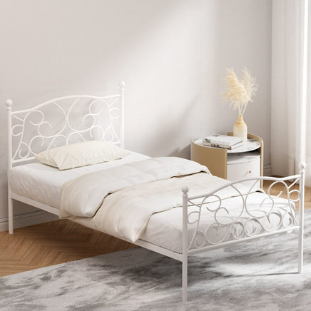 Bed Frame Single Size Metal Bed Frame GROA Furniture Kings Warehouse 