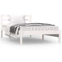 Bed Frame Solid Wood Pine 92x187 cm Single Bed Size White bedroom furniture Kings Warehouse 