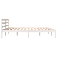 Bed Frame Solid Wood Pine White 153x203 cm Queen Size bedroom furniture Kings Warehouse 