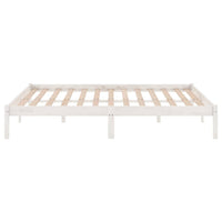 Bed Frame White Solid Wood 153x203 cm Queen Size bedroom furniture Kings Warehouse 