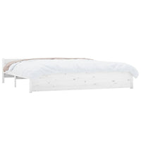 Bed Frame White Solid Wood 183x203 cm King Size Kings Warehouse 