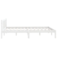 Bed Frame White Solid Wood Pine 137x187 Double Size bedroom furniture Kings Warehouse 