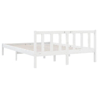 Bed Frame White Solid Wood Pine 137x187 Double Size bedroom furniture Kings Warehouse 