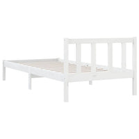 Bed Frame White Solid Wood Pine 92x187 cm Single Bed Size bedroom furniture Kings Warehouse 