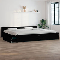 Bed Frame with Drawers Black 183x203 cm King Size Kings Warehouse 