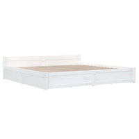 Bed Frame with Drawers White 183x203 cm King Size Kings Warehouse 