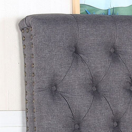 Bed Head Double Size French Provincial Headboard Upholsterd Fabric Charcoal Furniture Kings Warehouse 