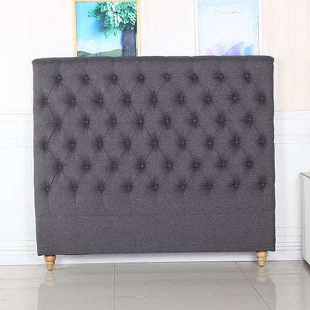 Bed Head Double Size French Provincial Headboard Upholsterd Fabric Charcoal Furniture Kings Warehouse 