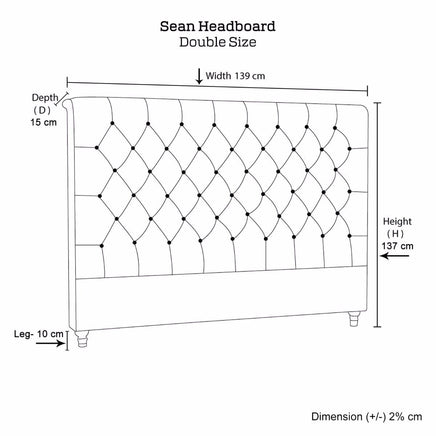 Bed Head Double Size French Provincial Headboard Upholsterd Fabric Charcoal Furniture Kings Warehouse 