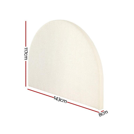 Bed Head Headboard Bed Frame Double Boucle - GREI White Furniture Kings Warehouse 