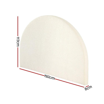 Bed Head Headboard Bed Frame King Boucle - GREI White Furniture Kings Warehouse 