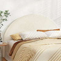 Bed Head Headboard Bed Frame King Boucle - GREI White Furniture Kings Warehouse 