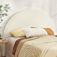 Bed Head Headboard Bed Frame Queen Boucle - GREI White Furniture Kings Warehouse 
